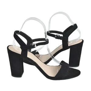 Abound Block Heel Sandal Black  Faux Suede Size 9